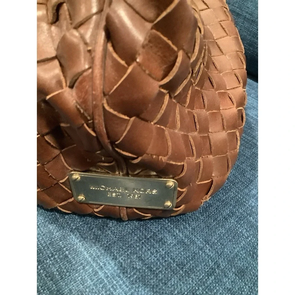 Michael Kors Womens Double Handles Brown Tote Bag Sz L